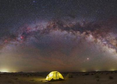 نمایان شدن کهکشان راه شیری در آسمان کویر لوت، عکس