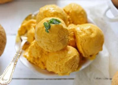 طرز تهیه بستنی انبه تابستانی بدون دستگاه